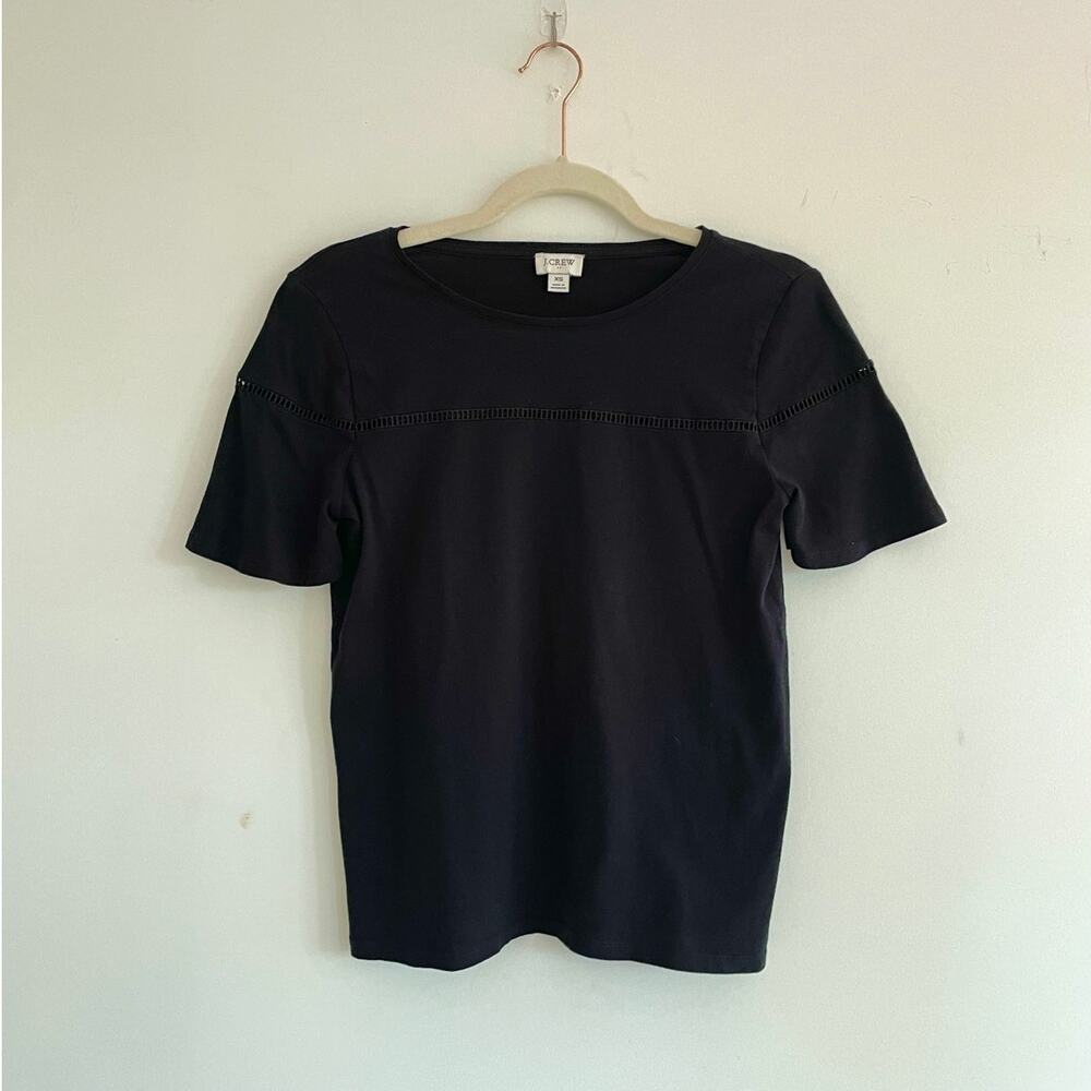 J. Crew - Black Cotton Eyelet T-Shirt